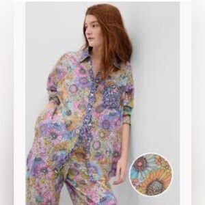 Gap Body cotton poplin floral PJ set
